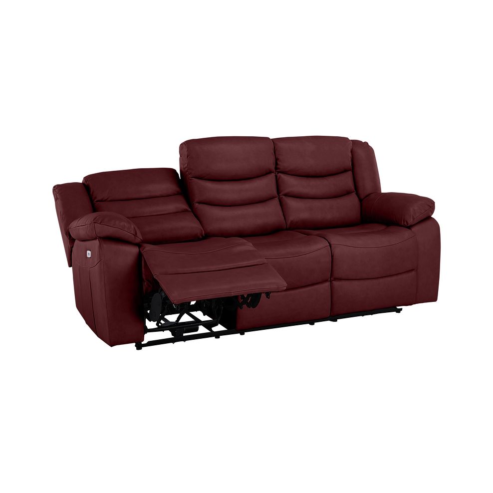 Marlow 3 Seater Electric Recliner Sofa in Burgundy Leather Thumbnail 4