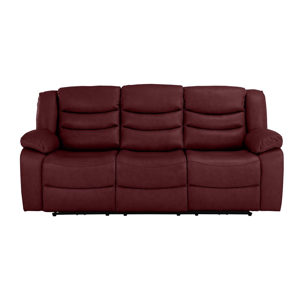 Marlow 3 Seater Electric Recliner Sofa in Burgundy Leather 2