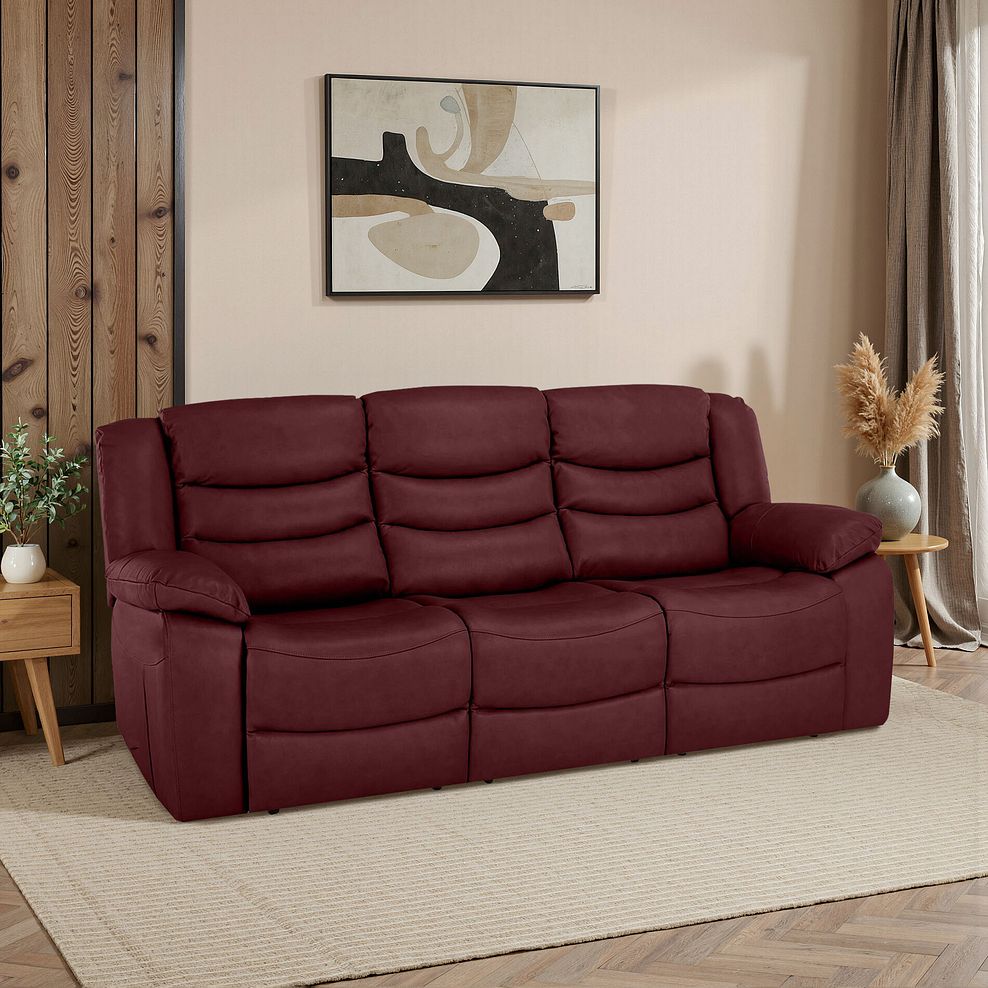 Marlow 3 Seater Sofa in Burgundy Leather 1