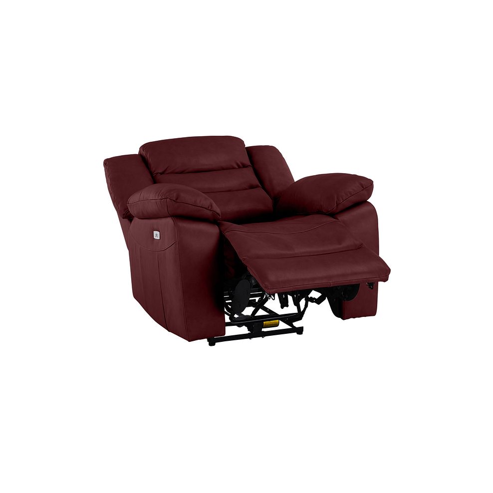 Marlow Electric Recliner Armchair in Burgundy Leather Thumbnail 4