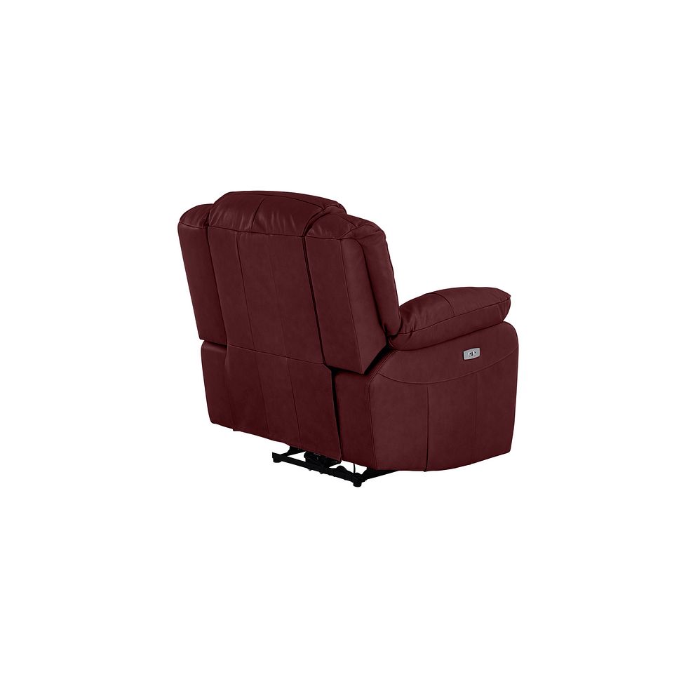Marlow Electric Recliner Armchair in Burgundy Leather Thumbnail 5
