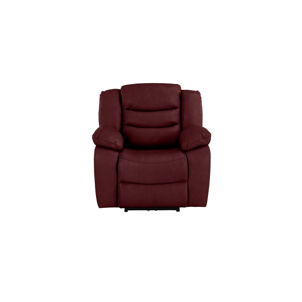 Marlow Electric Recliner Armchair in Burgundy Leather Thumbnail 2