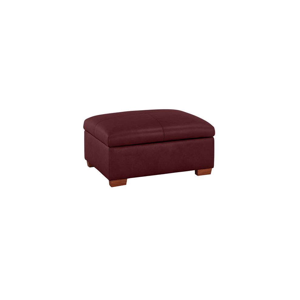 Marlow Storage Footstool in Burgundy Leather Thumbnail 1