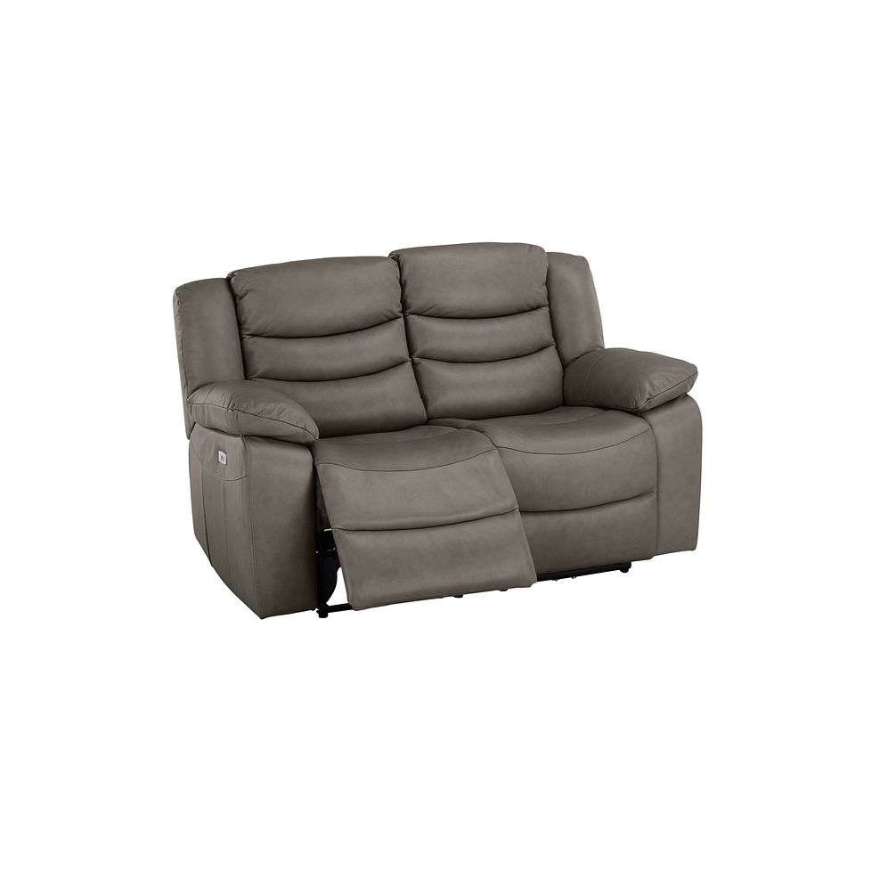 Marlow 2 Seater Electric Recliner Sofa in Dark Grey Leather 3