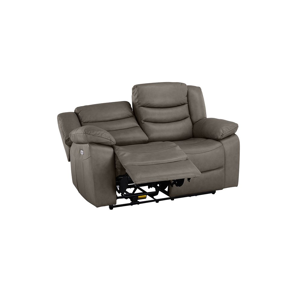 Marlow 2 Seater Electric Recliner Sofa in Dark Grey Leather 4