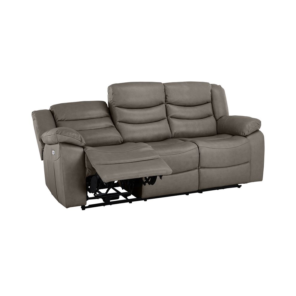 Marlow 3 Seater Electric Recliner Sofa in Dark Grey Leather 4