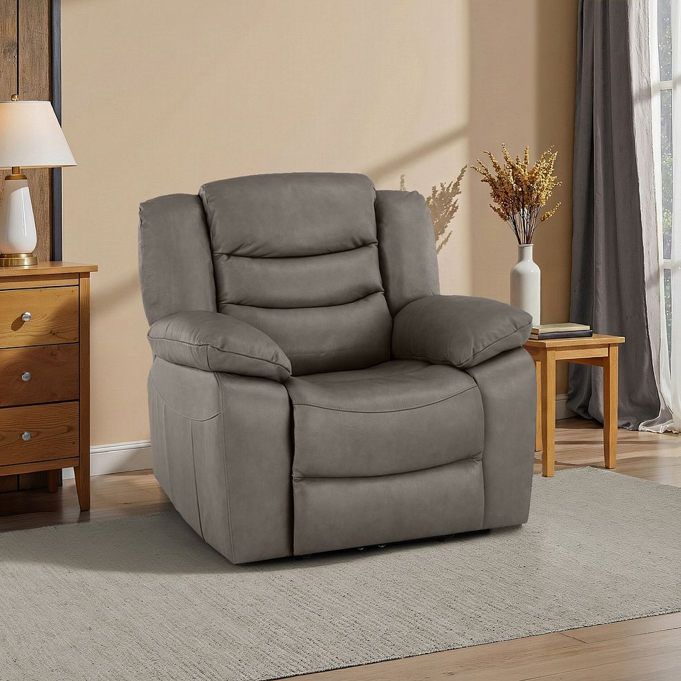 Marlow Armchair in Dark Grey Leather 1