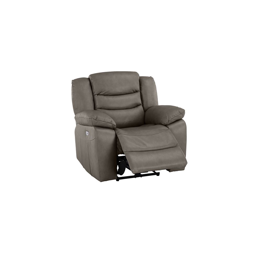 Marlow Electric Recliner Armchair in Dark Grey Leather Thumbnail 3