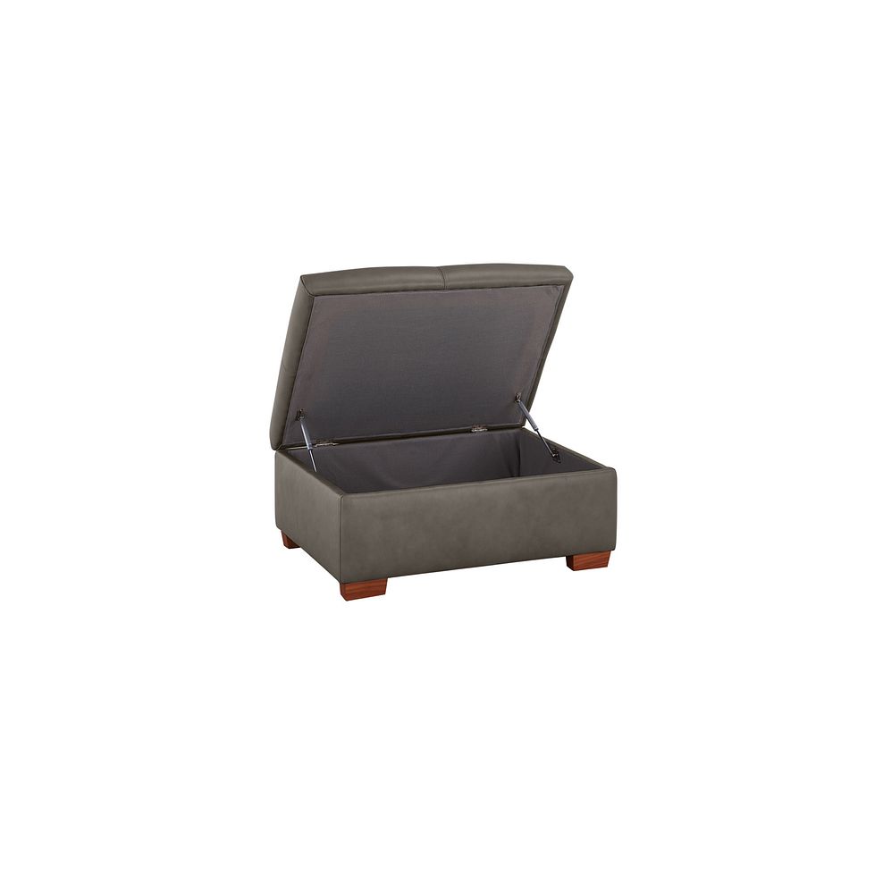 Marlow Storage Footstool in Dark Grey Leather Thumbnail 3