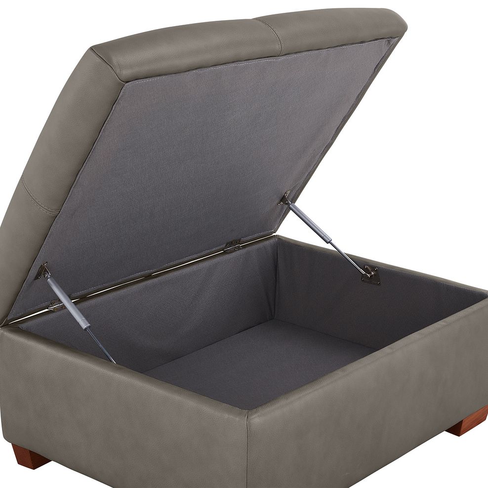 Marlow Storage Footstool in Dark Grey Leather 6
