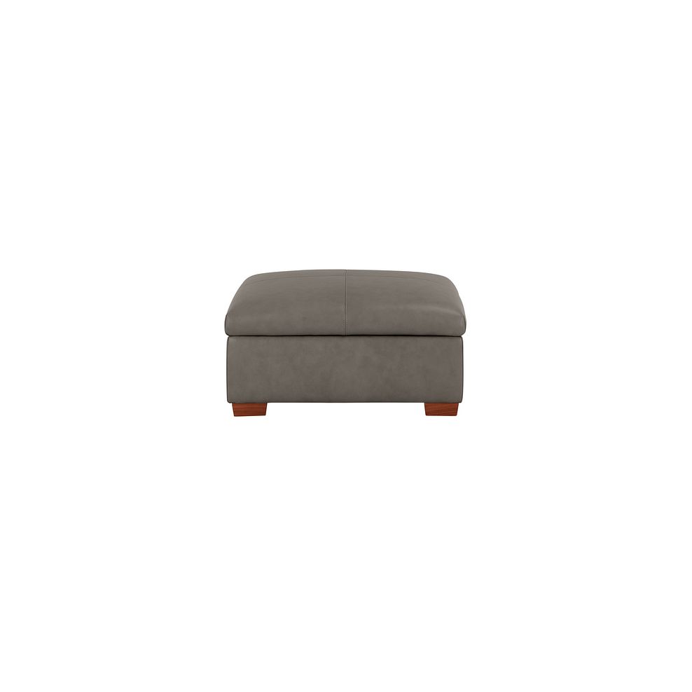 Marlow Storage Footstool in Dark Grey Leather 2