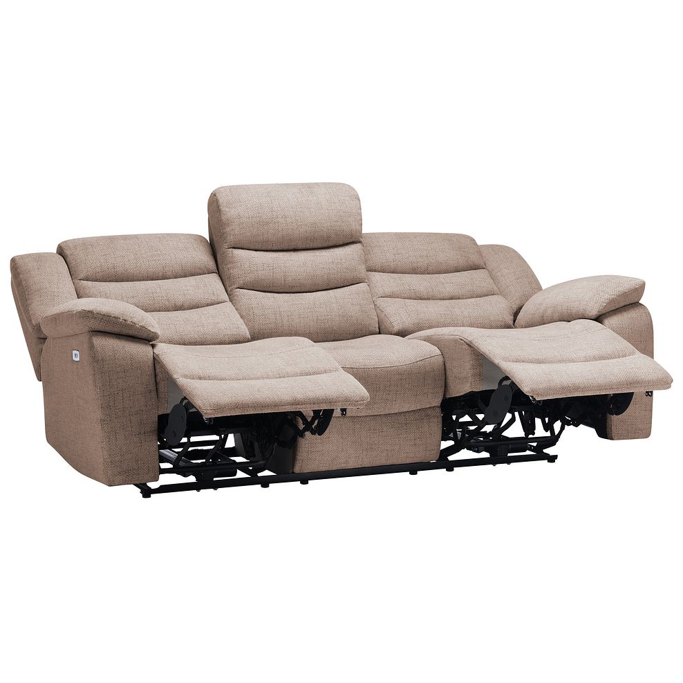 Marlow 3 Seater Electric Recliner Sofa in Dorset Beige Fabric Thumbnail 5
