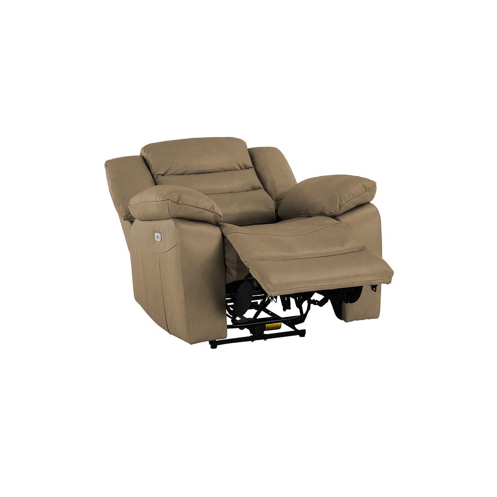 Marlow Electric Recliner Armchair in Beige Leather 4