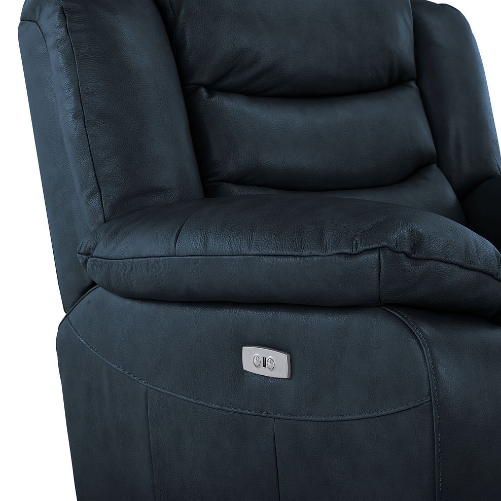 Marlow Electric Recliner Armchair in Blue Leather 10