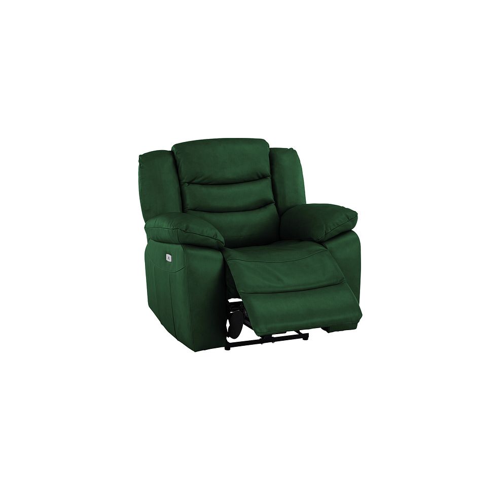 Marlow Electric Recliner Armchair in Green Leather 3