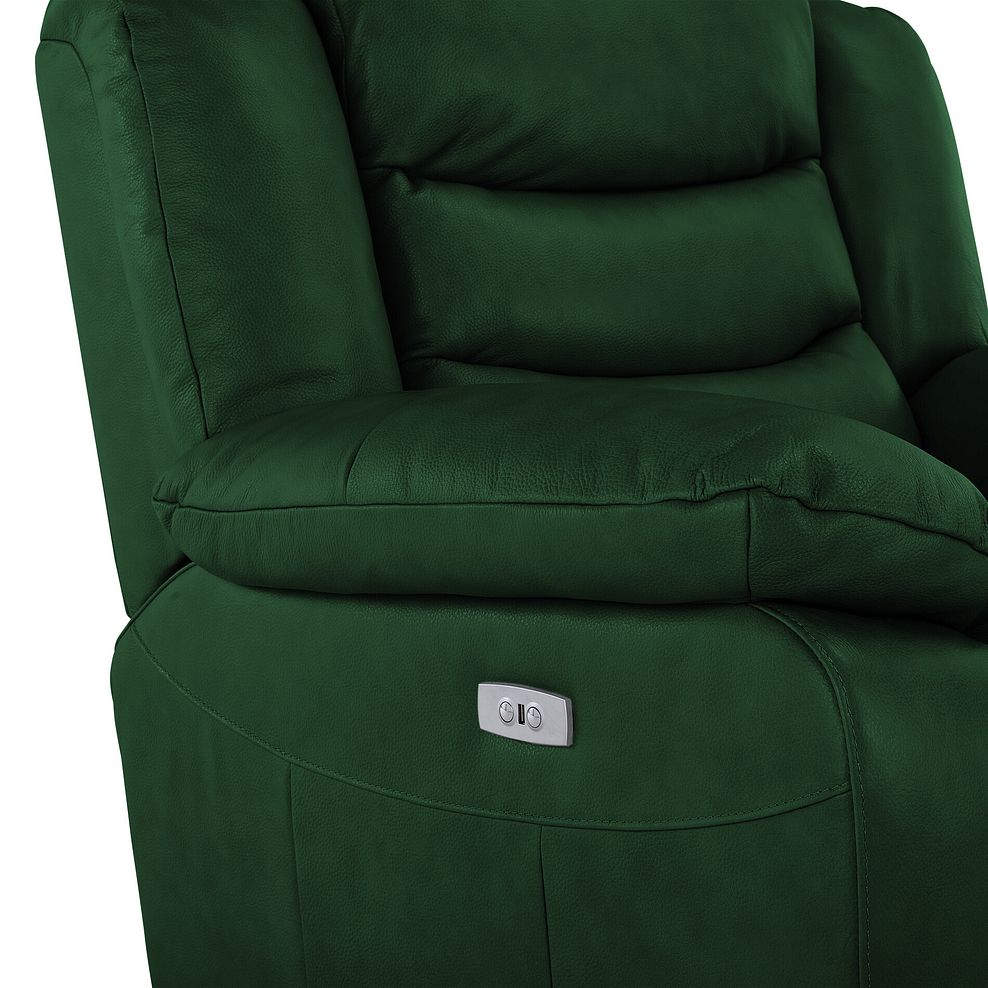 Marlow Electric Recliner Armchair in Green Leather 10