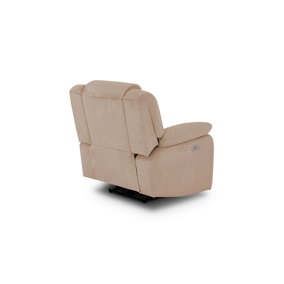 Marlow Electric Recliner Armchair in Plush Beige Fabric 5