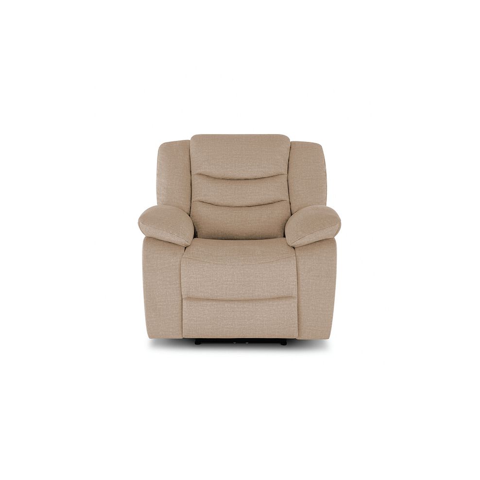 Marlow Electric Recliner Armchair in Plush Beige Fabric 2