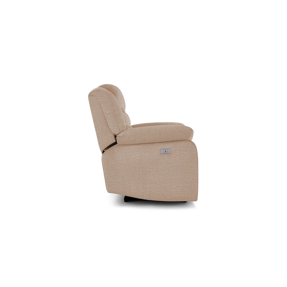 Marlow Electric Recliner Armchair in Plush Beige Fabric 6