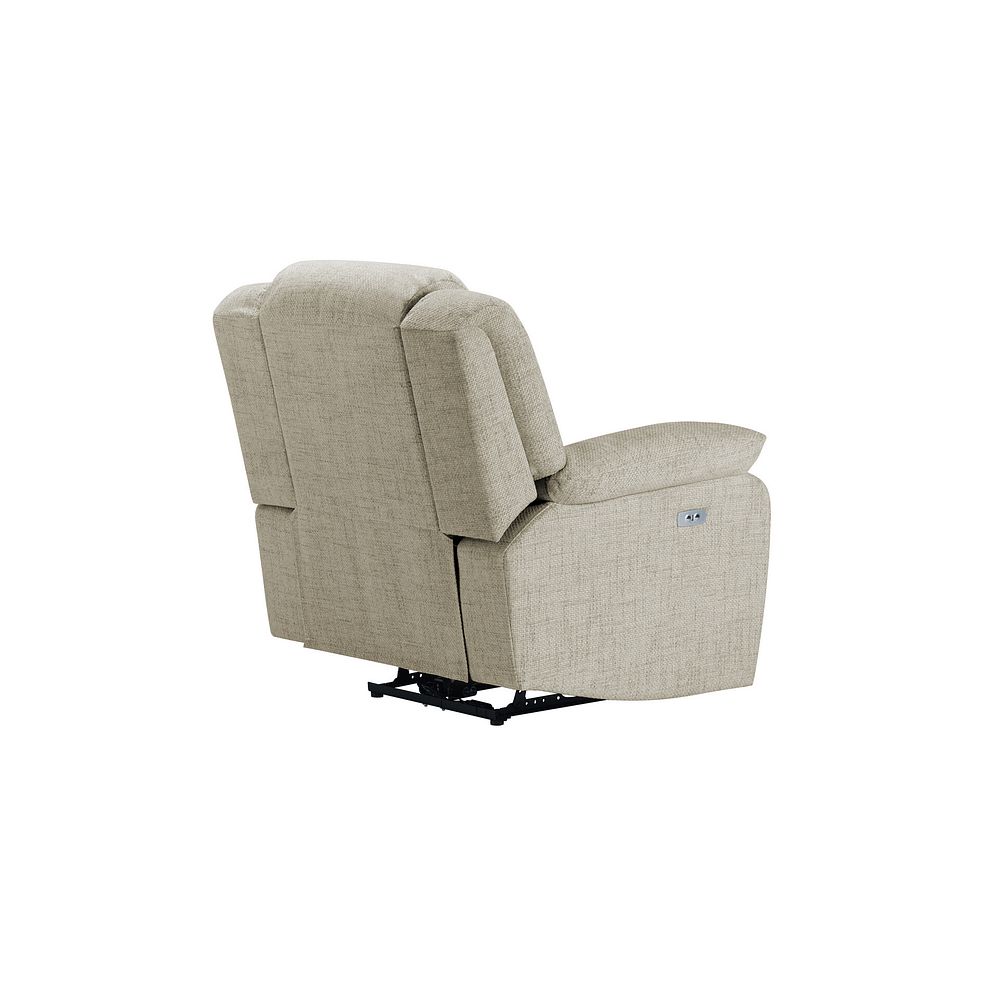 Marlow Electric Recliner Armchair in Plush Beige Fabric 5