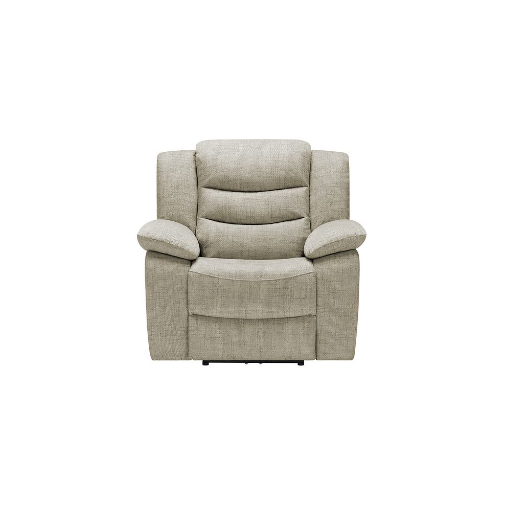 Marlow Electric Recliner Armchair in Plush Beige Fabric 2