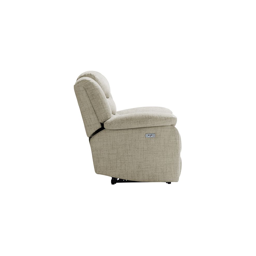 Marlow Electric Recliner Armchair in Plush Beige Fabric 6