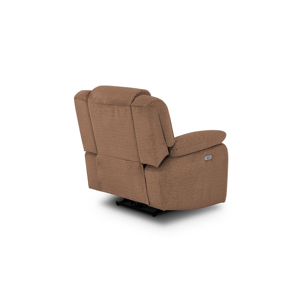 Marlow Electric Recliner Armchair in Plush Brown Fabric 5
