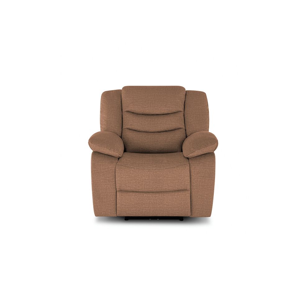Marlow Electric Recliner Armchair in Plush Brown Fabric 2