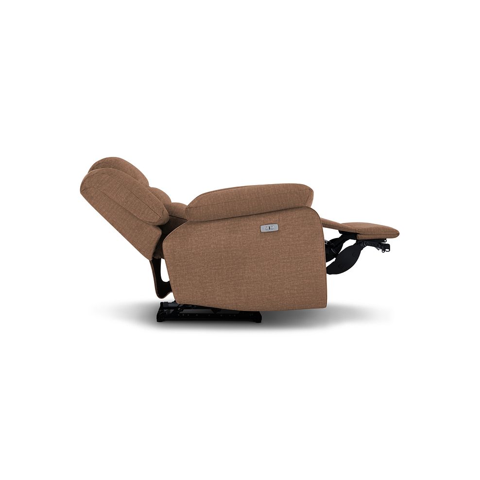 Marlow Electric Recliner Armchair in Plush Brown Fabric 7