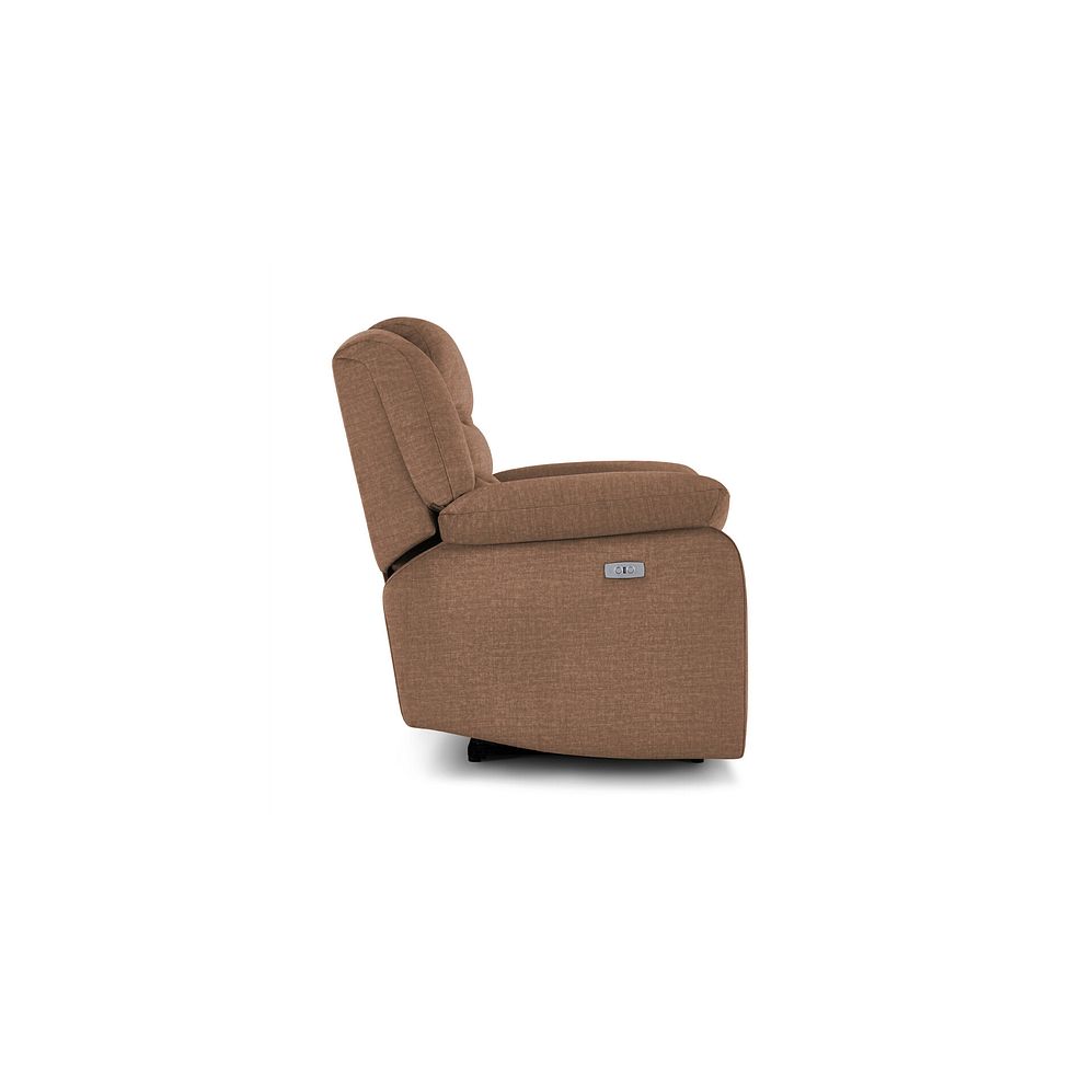 Marlow Electric Recliner Armchair in Plush Brown Fabric 6