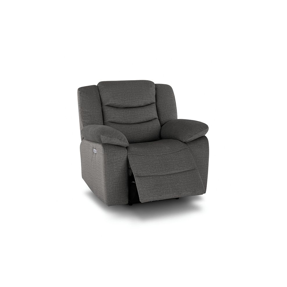 Marlow Electric Recliner Armchair in Plush Charcoal Fabric 3
