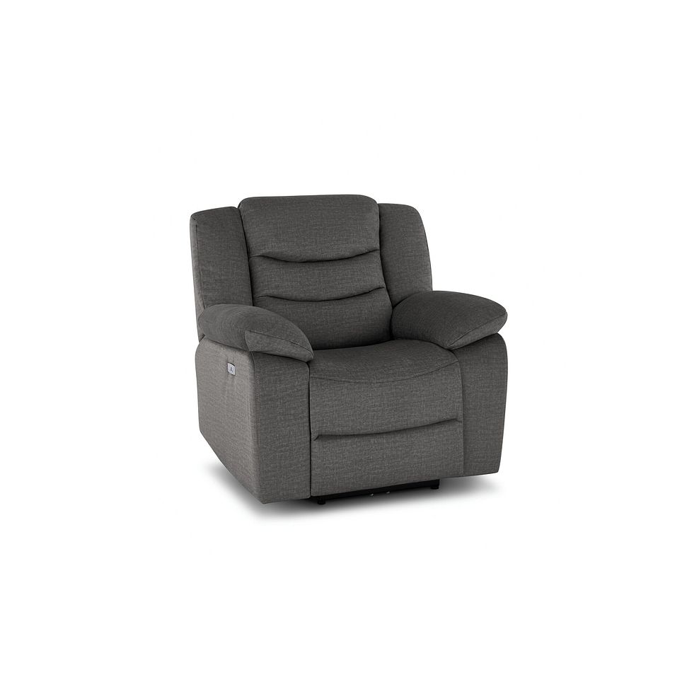 Marlow Electric Recliner Armchair in Plush Charcoal Fabric 1