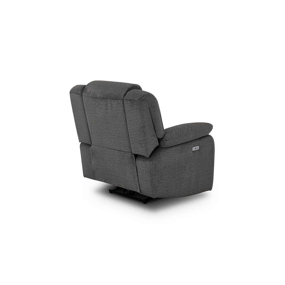 Marlow Electric Recliner Armchair in Plush Charcoal Fabric 5