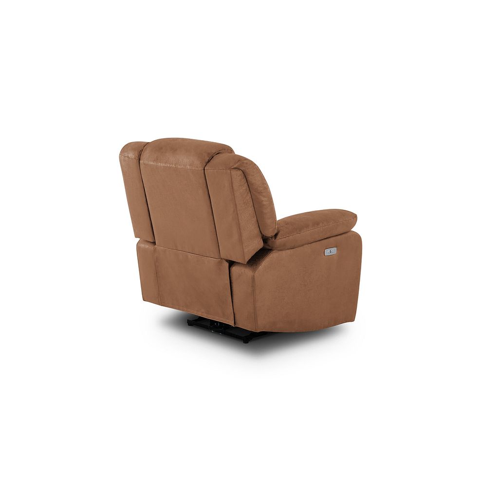 Marlow Electric Recliner Armchair in Ranch Brown Fabric 5