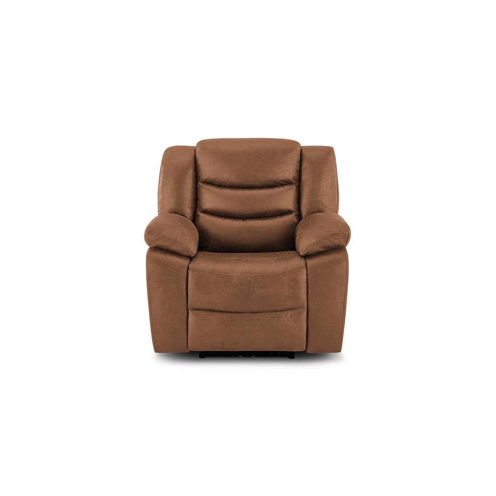 Marlow Electric Recliner Armchair in Ranch Brown Fabric 2
