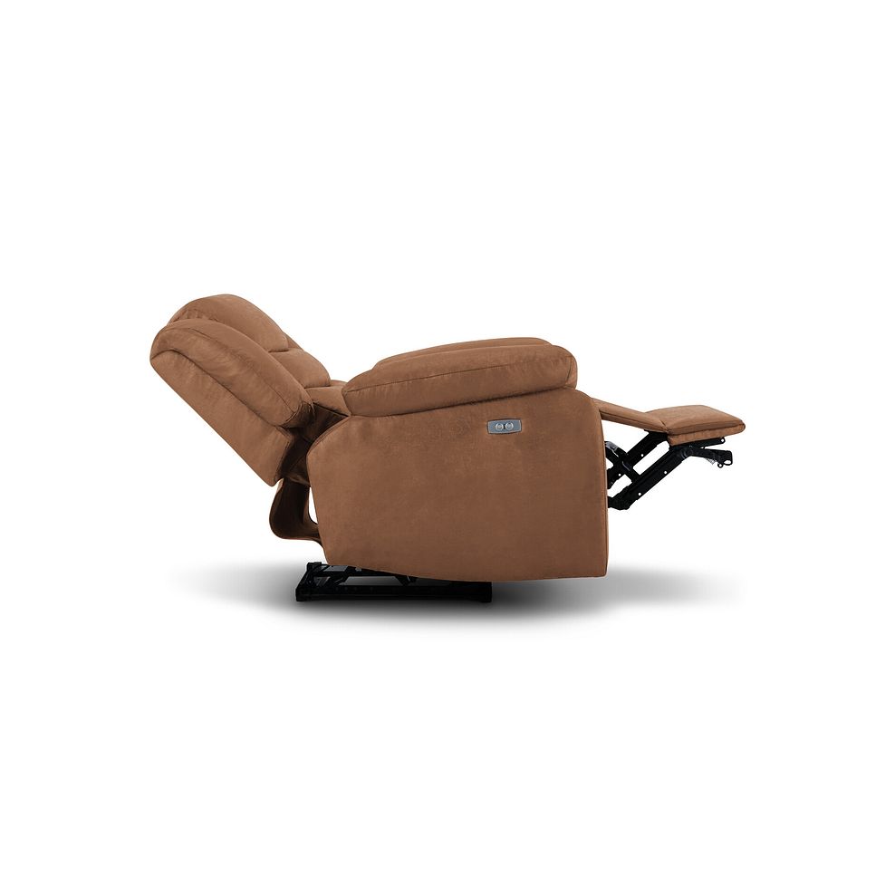 Marlow Electric Recliner Armchair in Ranch Brown Fabric 7