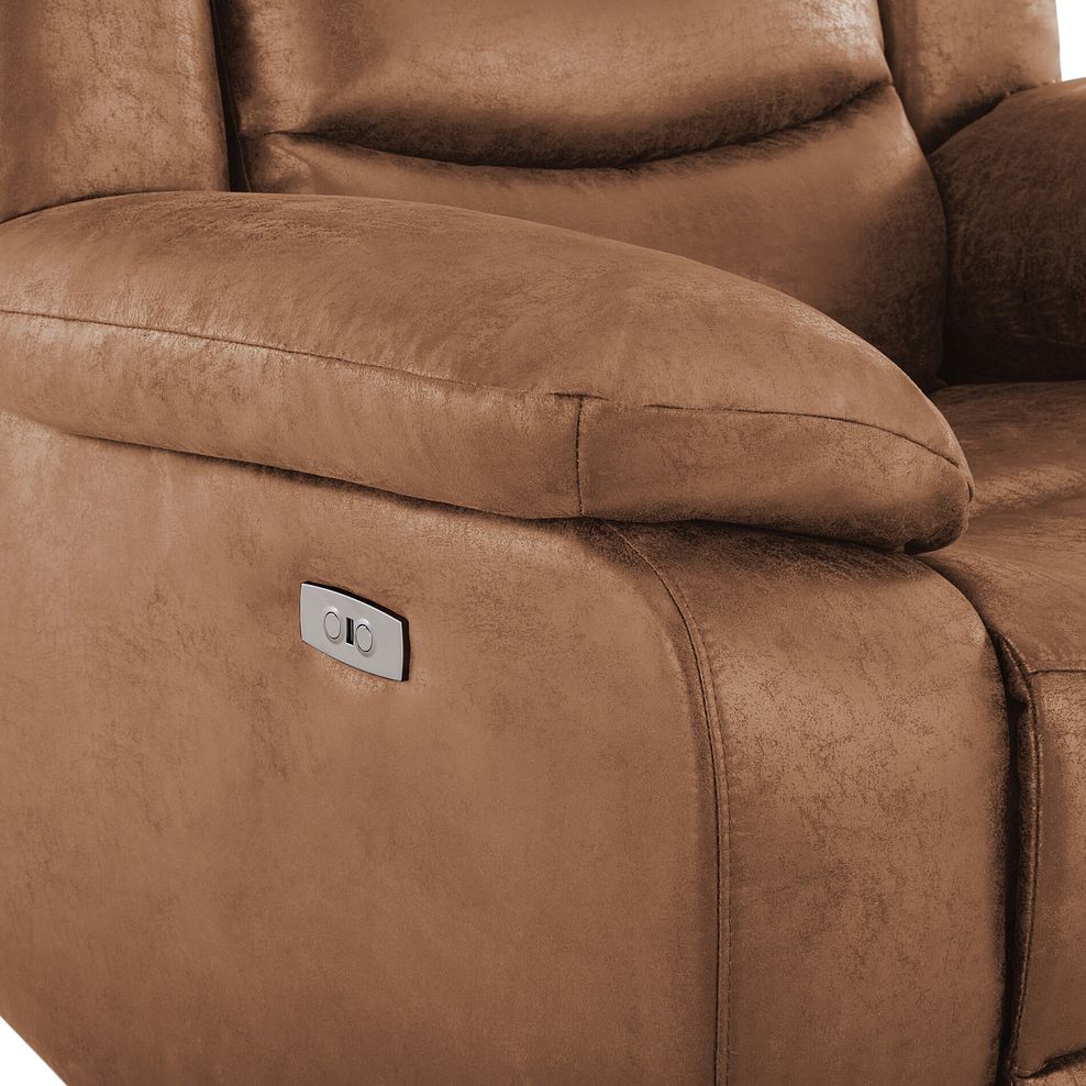 Marlow Electric Recliner Armchair in Ranch Brown Fabric 9
