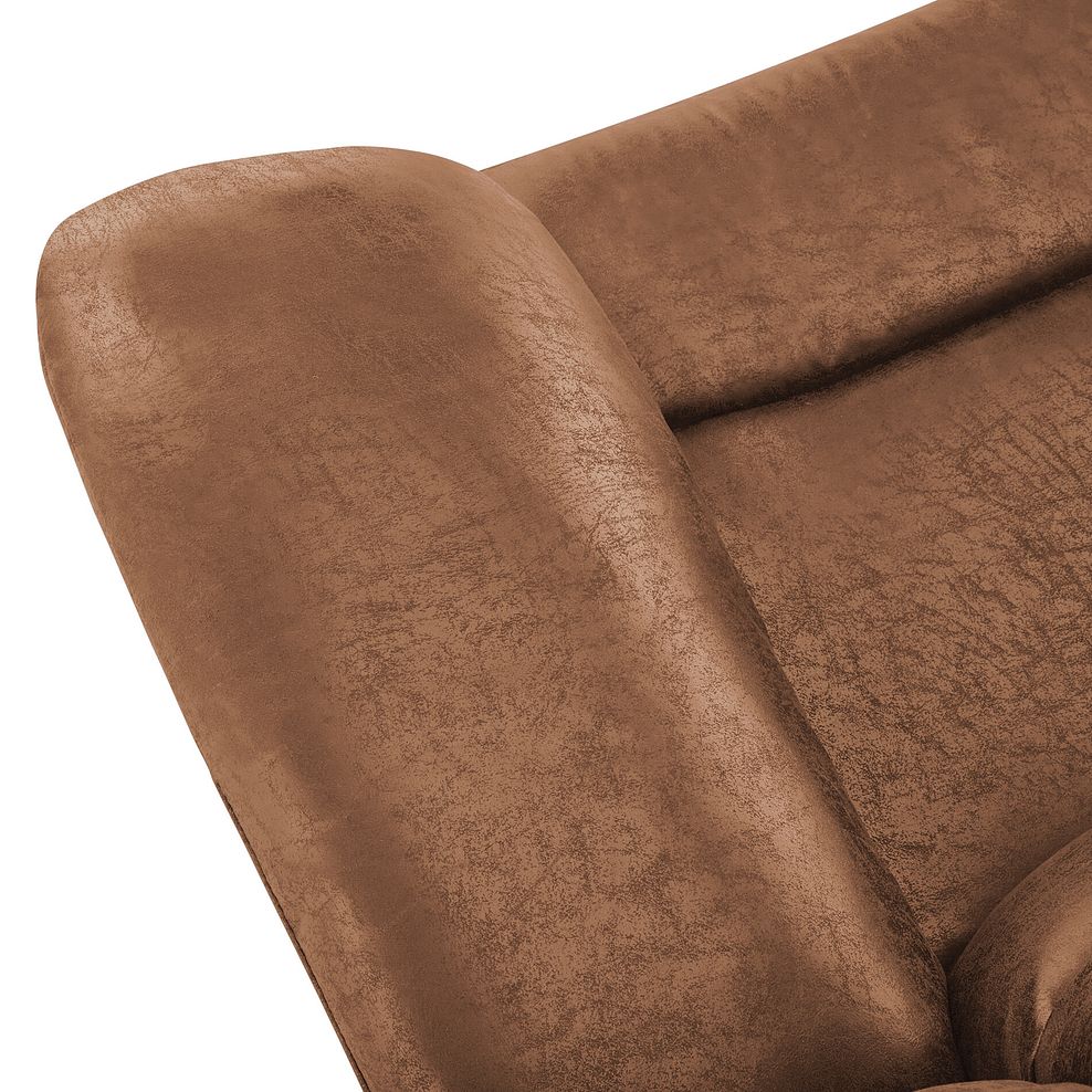 Marlow Electric Recliner Armchair in Ranch Brown Fabric 10