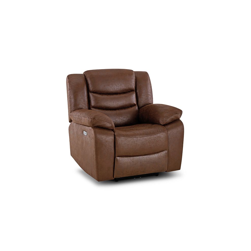 Marlow Electric Recliner Armchair in Ranch Dark Brown Fabric 1