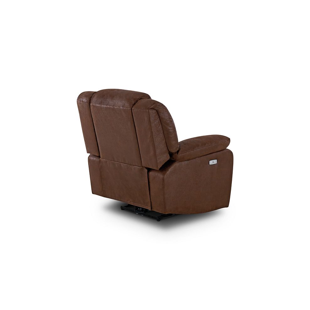 Marlow Electric Recliner Armchair in Ranch Dark Brown Fabric 5