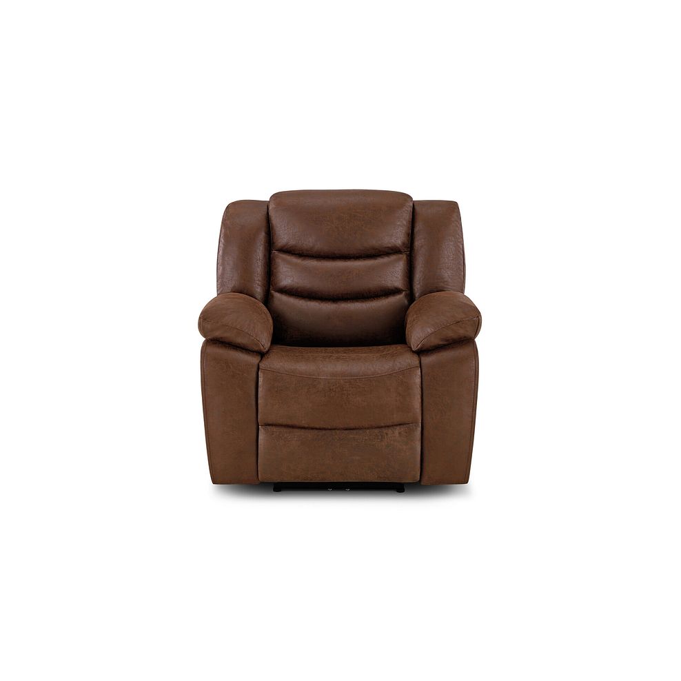 Marlow Electric Recliner Armchair in Ranch Dark Brown Fabric 2