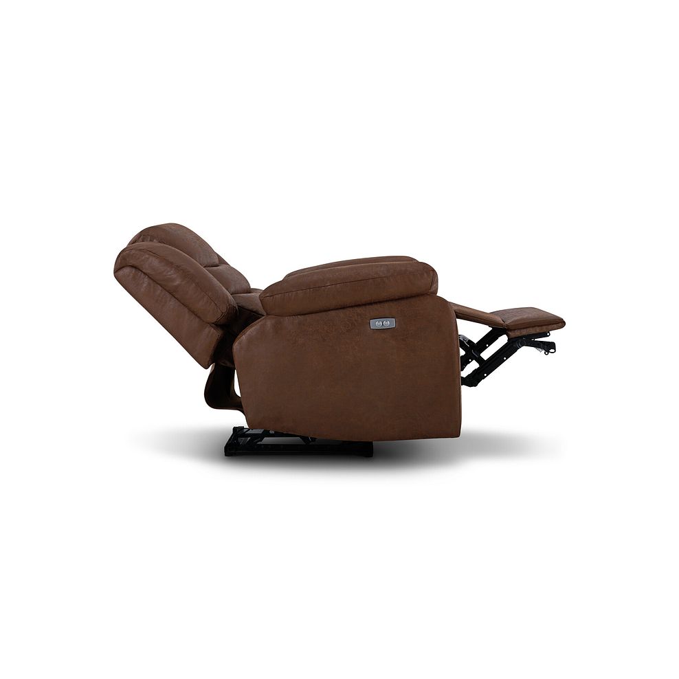 Marlow Electric Recliner Armchair in Ranch Dark Brown Fabric 7