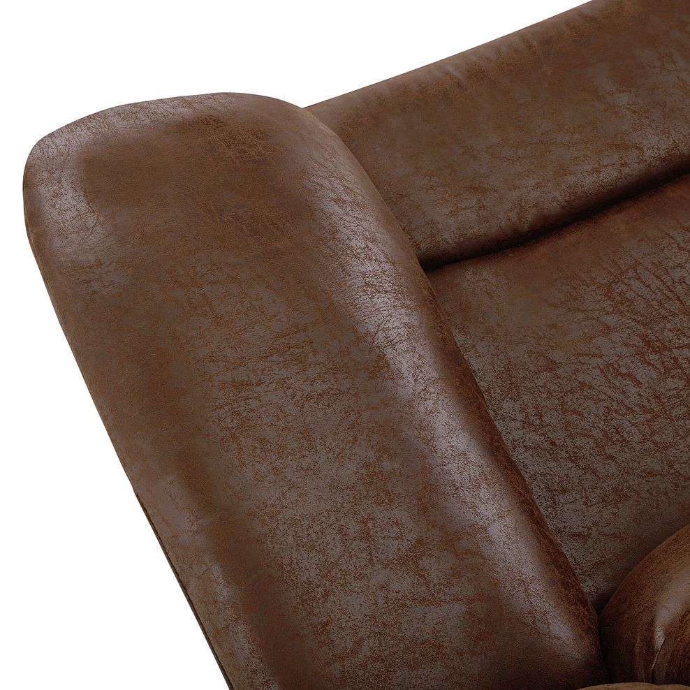 Marlow Electric Recliner Armchair in Ranch Dark Brown Fabric 10