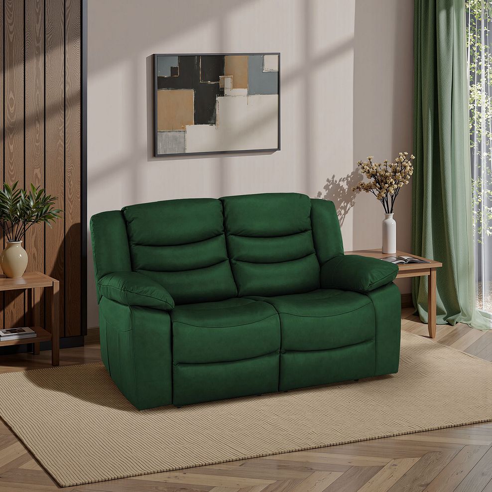 Marlow 2 Seater Sofa in Green Leather 1