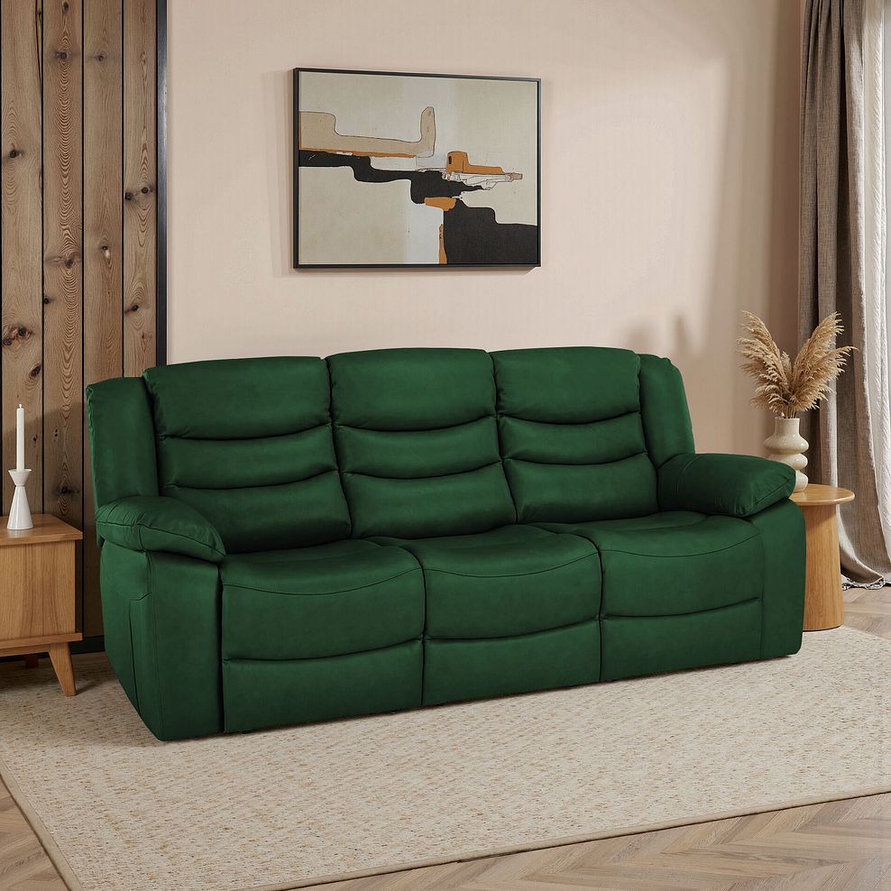Marlow 3 Seater Sofa in Green Leather 1