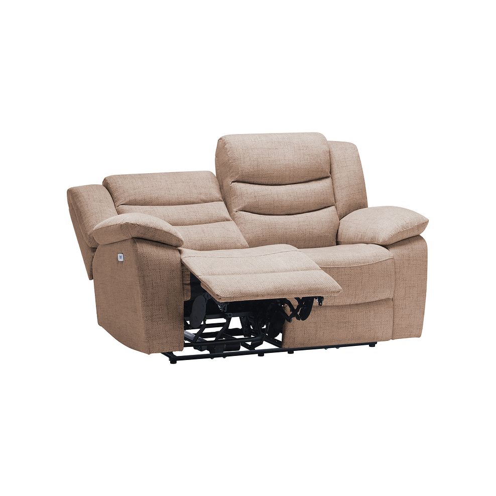Marlow 2 Seater Electric Recliner Sofa in Jetta Beige Fabric 4