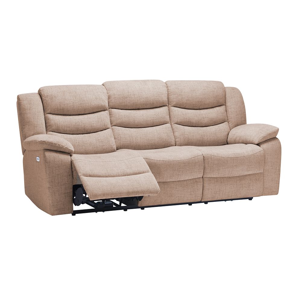 Marlow 3 Seater Electric Recliner Sofa in Jetta Beige Fabric 3