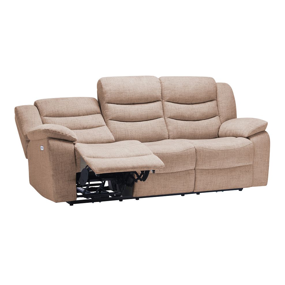 Marlow 3 Seater Electric Recliner Sofa in Jetta Beige Fabric 4
