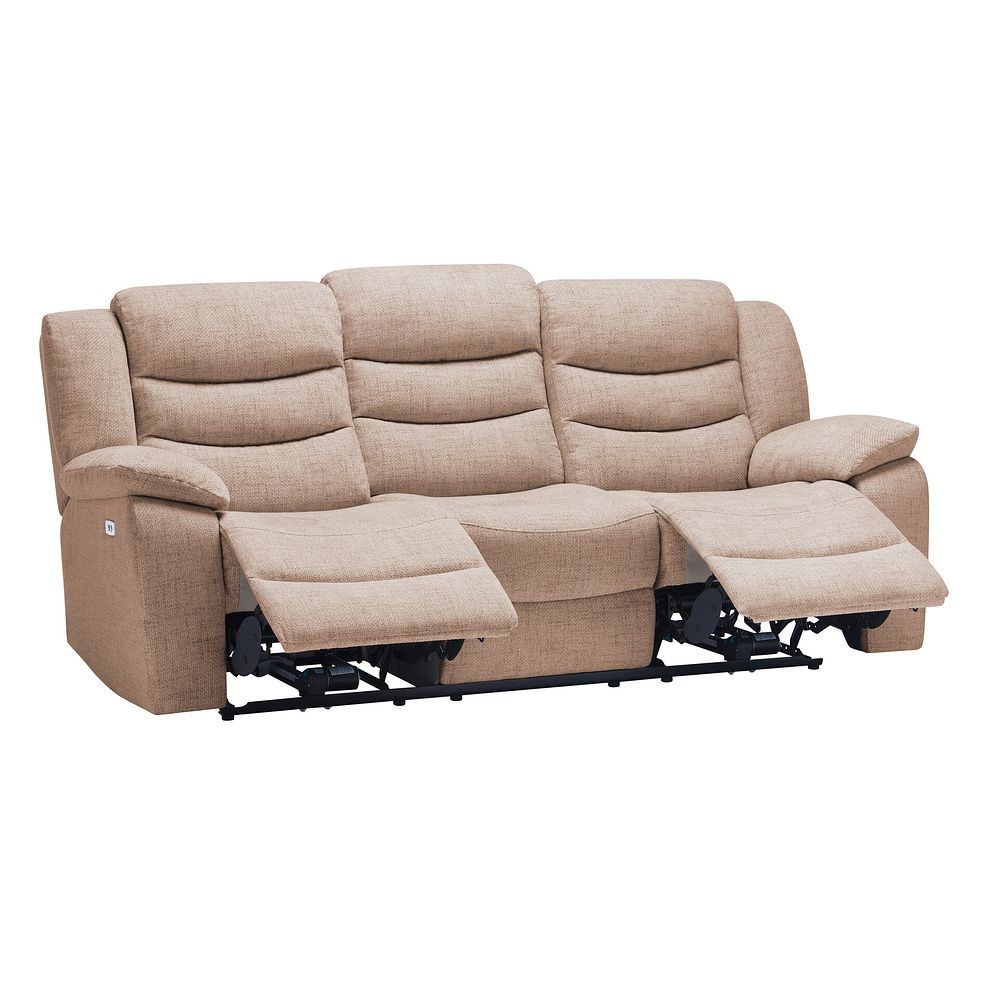 Marlow 3 Seater Electric Recliner Sofa in Jetta Beige Fabric 5