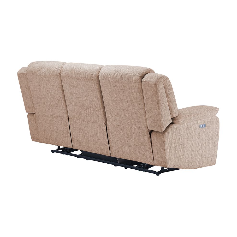 Marlow 3 Seater Electric Recliner Sofa in Jetta Beige Fabric 7
